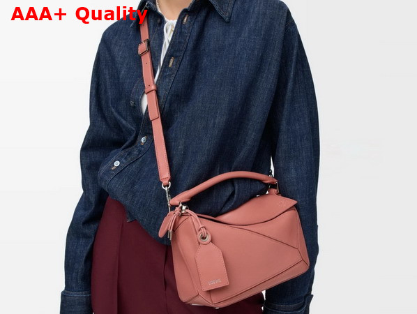 Loewe Small Featherlight Puzzle Bag in Blush Nappa Lambskin Replica