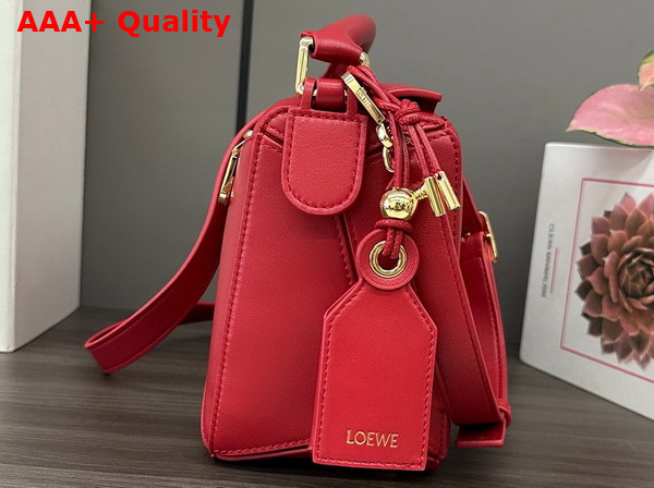 Loewe Small Featherlight Puzzle Bag in Burnt Red Nappa Lambskin Replica