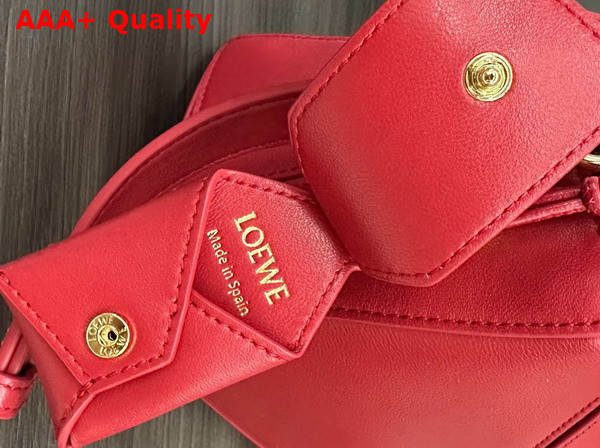 Loewe Small Featherlight Puzzle Bag in Burnt Red Nappa Lambskin Replica