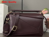 Loewe Small Featherlight Puzzle Bag in Dark Burgundy Nappa Lambskin Replica