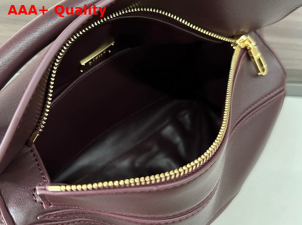Loewe Small Featherlight Puzzle Bag in Dark Burgundy Nappa Lambskin Replica