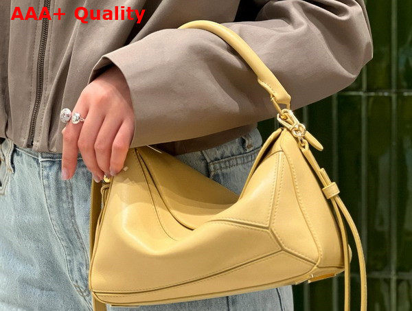 Loewe Small Featherlight Puzzle Bag in Dark Butter Nappa Lambskin Replica