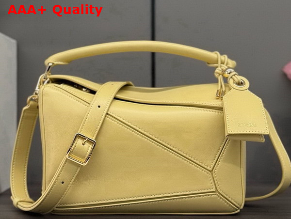 Loewe Small Featherlight Puzzle Bag in Dark Butter Nappa Lambskin Replica