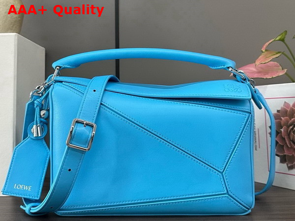 Loewe Small Featherlight Puzzle Bag in Light Blue Nappa Lambskin Replica