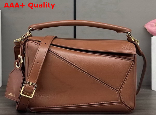 Loewe Small Featherlight Puzzle Bag in Pecan Nappa Lambskin Replica