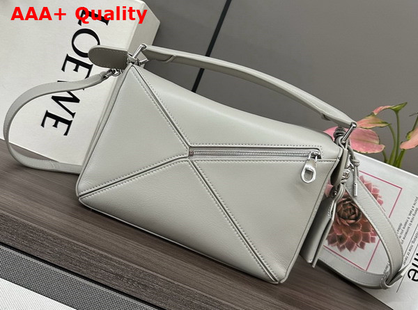 Loewe Small Featherlight Puzzle Bag in Shell Grey Nappa Lambskin Replica