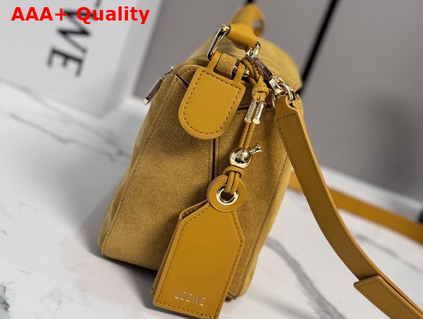 Loewe Small Featherlight Puzzle Bag in Suede Ochre Replica