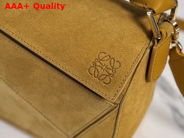 Loewe Small Featherlight Puzzle Bag in Suede Ochre Replica