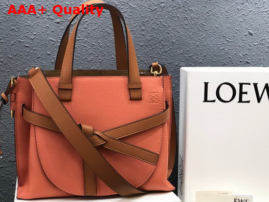 Loewe Small Gate Top Handle Bag in Orange Soft Grained Calf Leather Replica