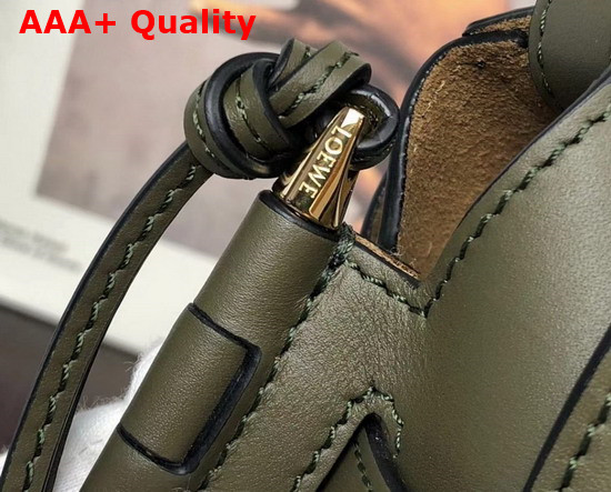 Loewe Small Gate bag in Soft Calfskin and Jacquard Autumn Green Replica