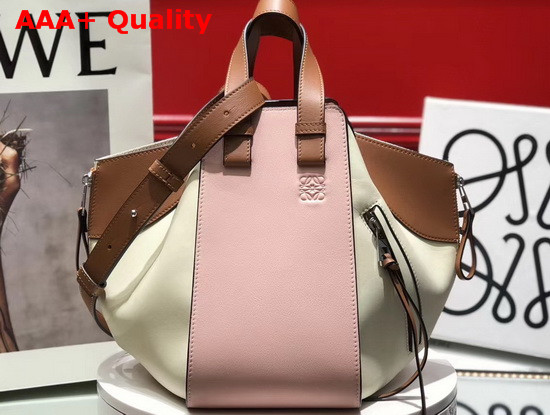 Loewe Small Hmmock Bag in Classic Calfskin Peach Pink and Milk Replica