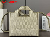 Loewe Small Loewe Font Tote in Jacquard Canvas Ecru Replica