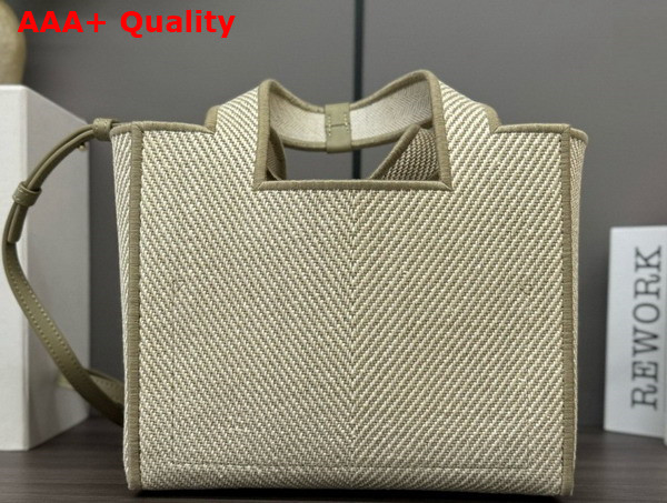 Loewe Small Loewe Font Tote in Jacquard Canvas Ecru Replica