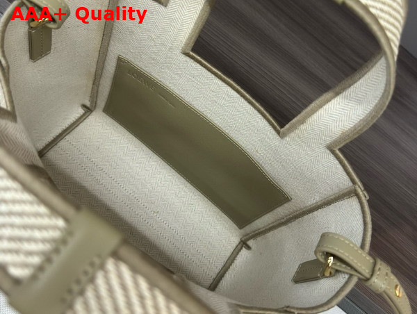 Loewe Small Loewe Font Tote in Jacquard Canvas Ecru Replica