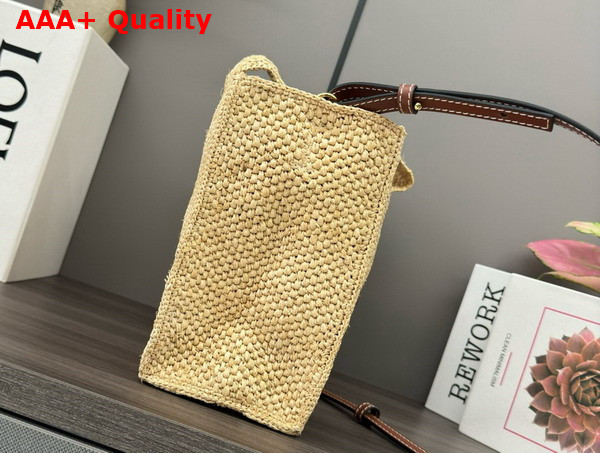 Loewe Small Loewe Font Tote in Raffia Natural Replica