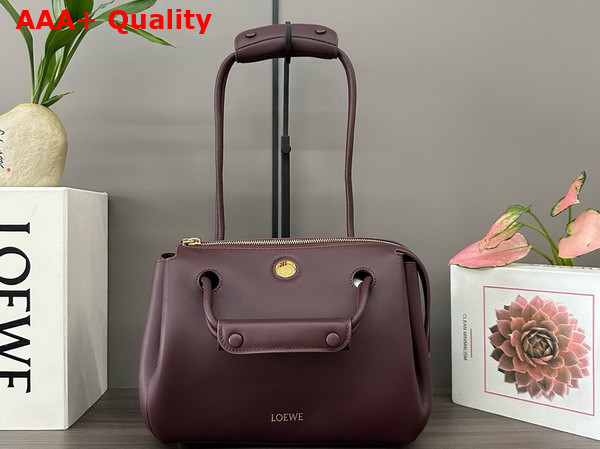 Loewe Small Madrid Bag in Supple Calfskin Dark Burgundy Replica