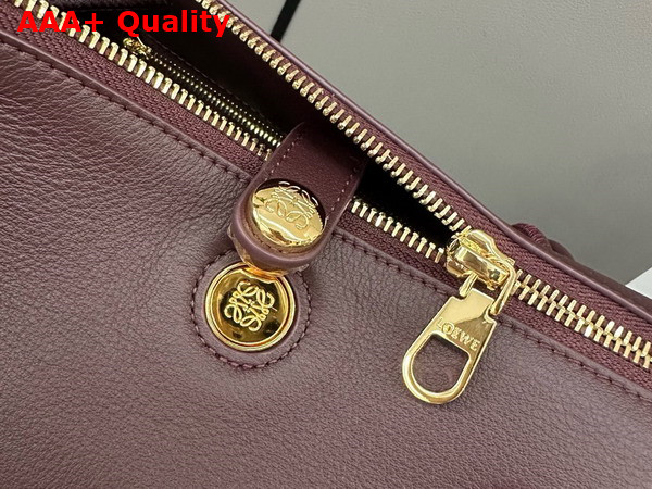 Loewe Small Madrid Bag in Supple Calfskin Dark Burgundy Replica