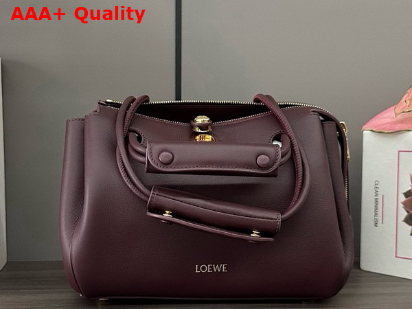 Loewe Small Madrid Bag in Supple Calfskin Dark Burgundy Replica