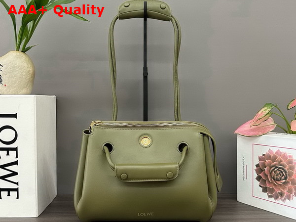 Loewe Small Madrid Bag in Supple Calfskin Olive Replica