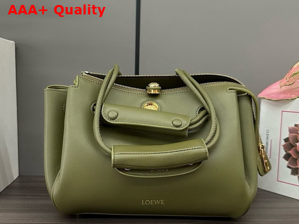 Loewe Small Madrid Bag in Supple Calfskin Olive Replica