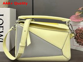 Loewe Small Puzzle Bag Light Yellow and Grey Classic Calfskin Replica