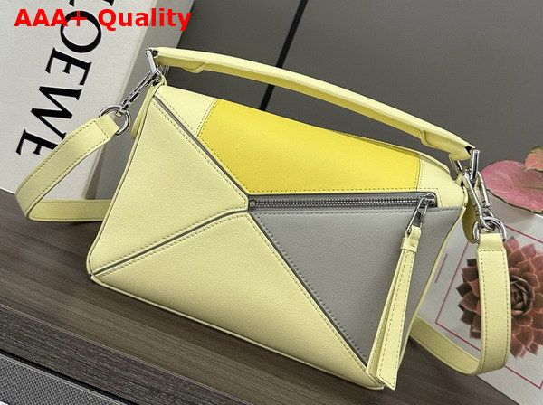Loewe Small Puzzle Bag Light Yellow and Grey Classic Calfskin Replica