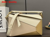 Loewe Small Puzzle Bag in Classic Calfskin Angora Dusty Beige Gold Replica