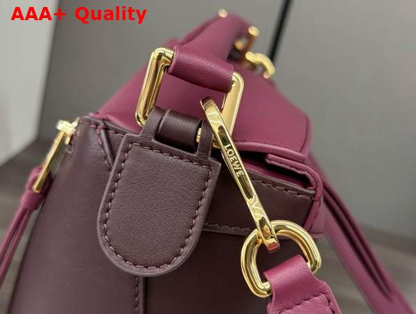 Loewe Small Puzzle Bag in Classic Calfskin Burgundy and Dark Burgundy Replica