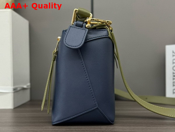 Loewe Small Puzzle Bag in Classic Calfskin Green and Blue Replica