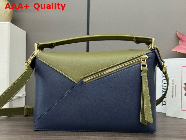 Loewe Small Puzzle Bag in Classic Calfskin Green and Blue Replica