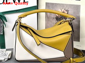 Loewe Small Puzzle Bag in Classic Calfskin Ochre Soft White Replica