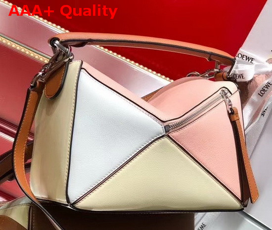 Loewe Small Puzzle Bag in Classic Calfskin Peach Pink Milk Replica