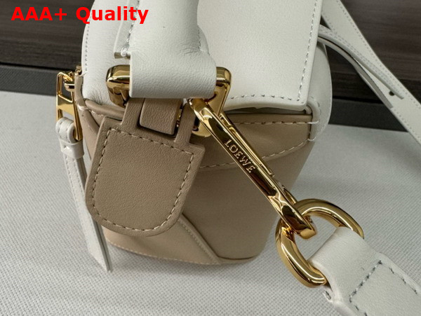 Loewe Small Puzzle Bag in Classic Calfskin and Suede Soft White and Paper Craft Replica