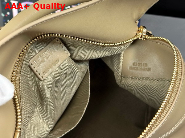 Loewe Small Puzzle Bag in Clay Green Satin Calfskin with Adjustable Canvas Shoulder Strap Replica