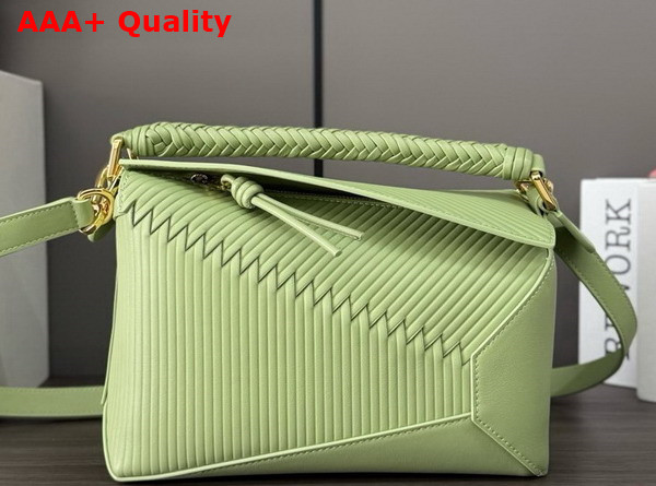 Loewe Small Puzzle Bag in Light Pear Calfskin with Overlapped Panels Replica