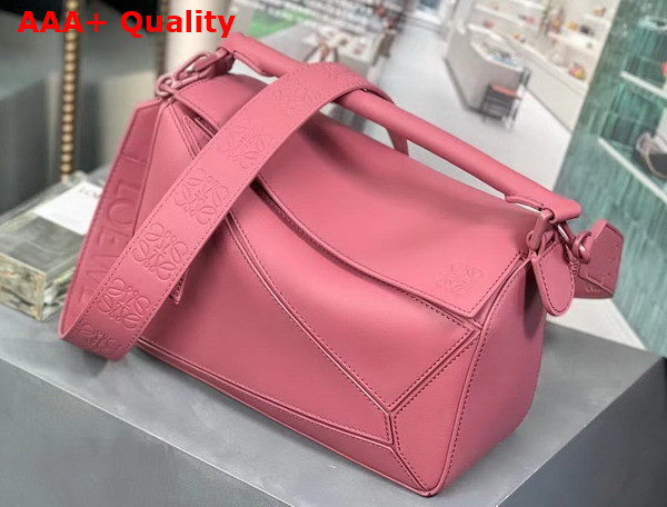 Loewe Small Puzzle Bag in Plumrose Satin Calfskin Replica