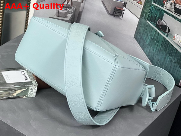 Loewe Small Puzzle Bag in Satin Calfskin Aquamarine Replica