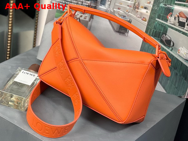 Loewe Small Puzzle Bag in Satin Calfskin Orange Replica