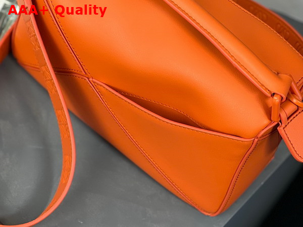 Loewe Small Puzzle Bag in Satin Calfskin Orange Replica