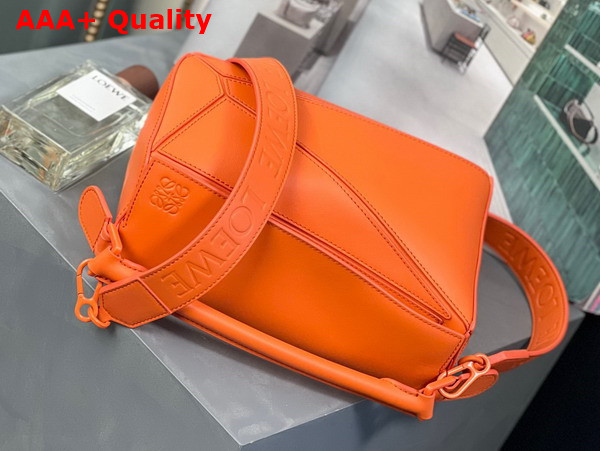 Loewe Small Puzzle Bag in Satin Calfskin Orange Replica