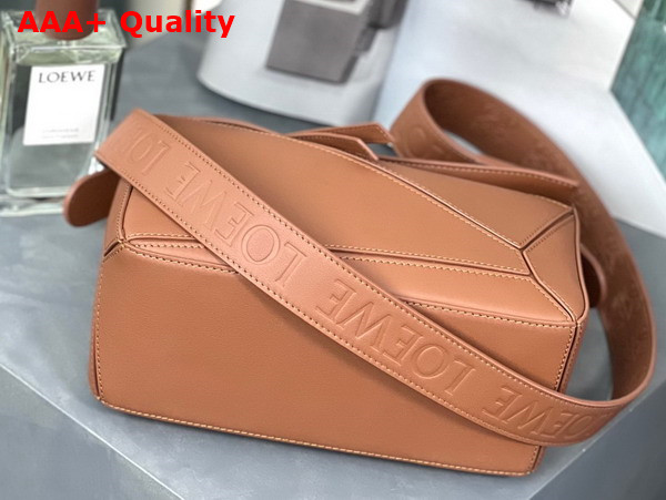 Loewe Small Puzzle Bag in Satin Calfskin Pecan Replica