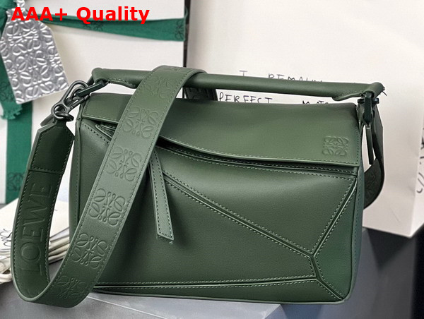 Loewe Small Puzzle Bag in Satin Calfskin Vintage Khaki Replica