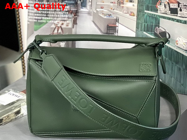 Loewe Small Puzzle Bag in Satin Calfskin Vintage Khaki Replica