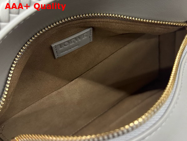 Loewe Small Puzzle Bag in Shell Grey Smooth Calfskin with Woven Handle Replica