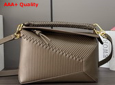 Loewe Small Puzzle Bag in Umber Calfskin with Overlapped Panels Replica