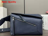 Loewe Small Puzzle Bumbag in Abyss Blue Classic Calfskin Replica