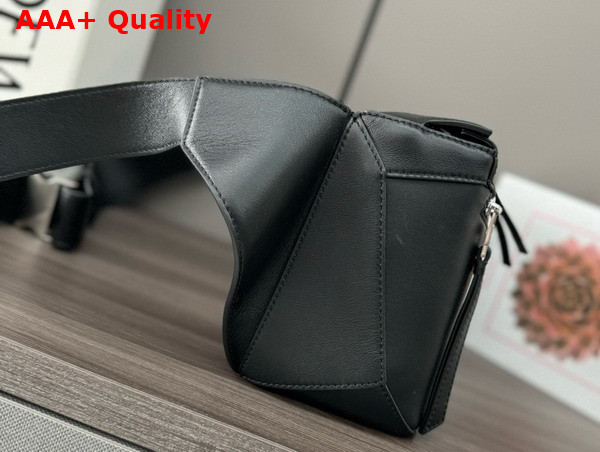 Loewe Small Puzzle Bumbag in Black Classic Calfskin Replica