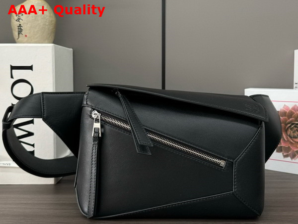 Loewe Small Puzzle Bumbag in Black Classic Calfskin Replica