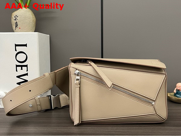 Loewe Small Puzzle Bumbag in Cream Classic Calfskin Replica