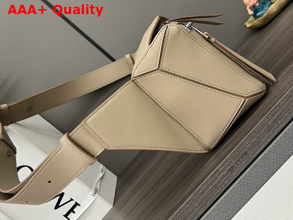 Loewe Small Puzzle Bumbag in Cream Classic Calfskin Replica